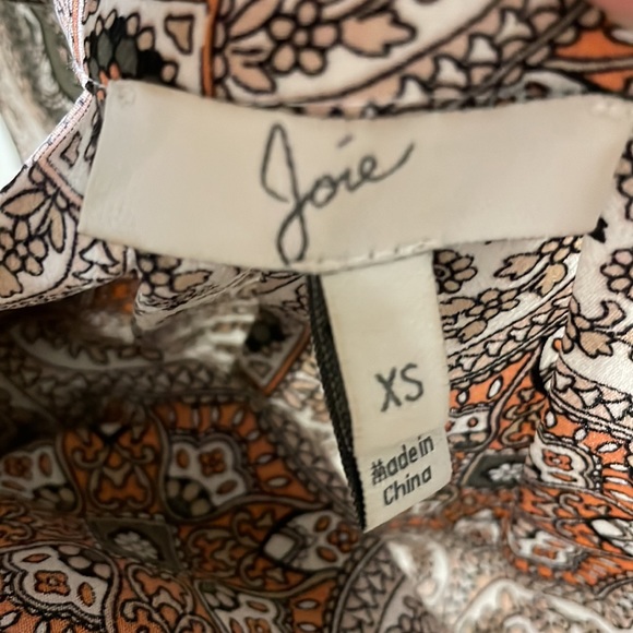 Joie Silk Pattern Sleeveless Blouse size XS - Picture 6 of 7